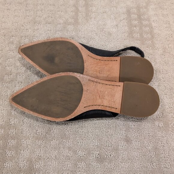 FRYE Kenzie Slingback Flats Black with Brown Base - Women's sz 7 - Picture 4 of 6